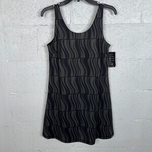 ID Ideology Women's Geo Performance tennis Dress Deep Black/grey Small